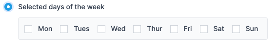 Screenshot showing the option to grant access for certain days of the week