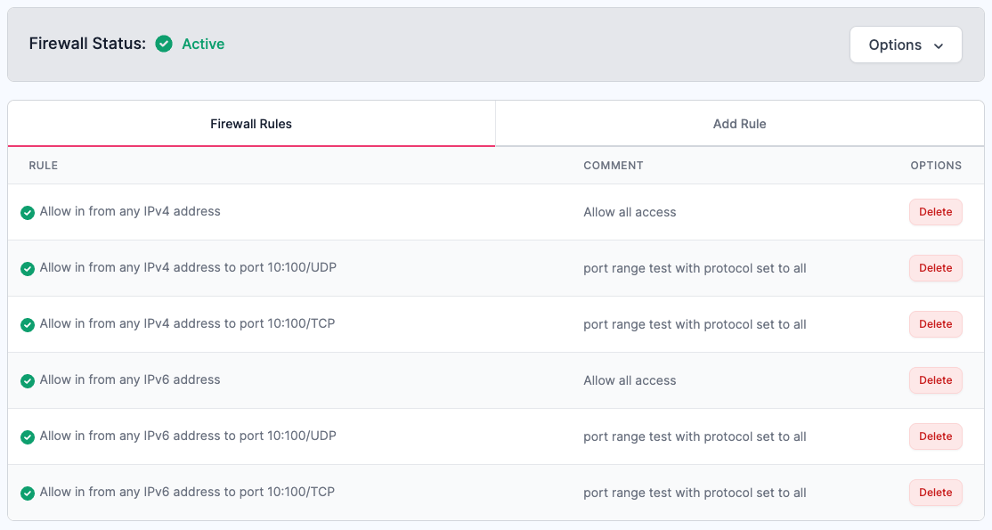 Server Firewall Management