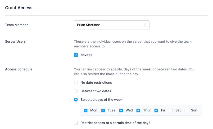 Scheduled SSH Access Control